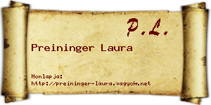 Preininger Laura névjegykártya